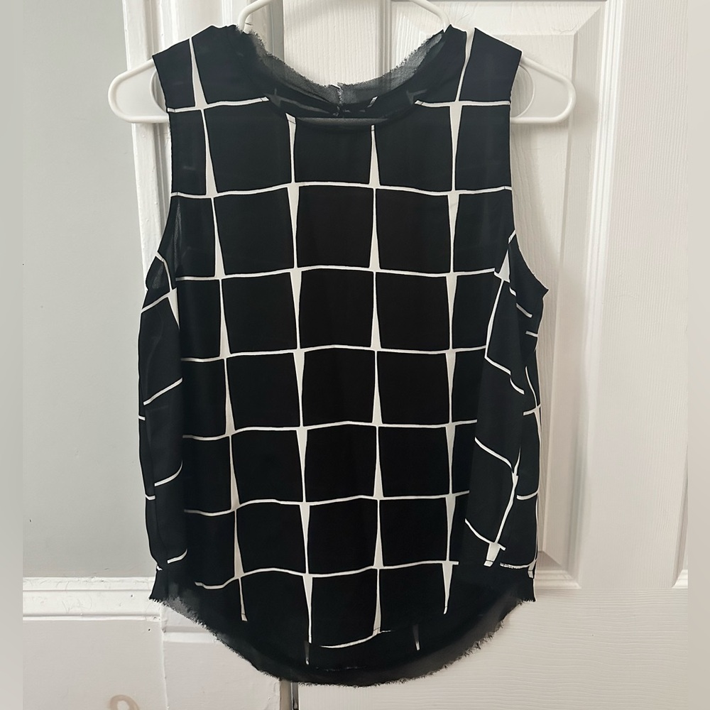 Who What Wear Black & White Tank Top